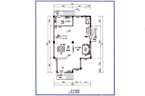 未央巷A8B8户型一层平面图-6室3厅4卫1厨建筑面积534.09平米