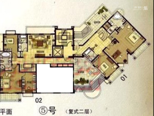 汇贤阁别墅复式户型7号-复式户型7号-5室3厅3卫1厨建筑面积314.78平米
