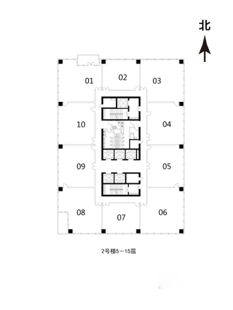方恒时代中心楼层平面图-楼层平面图-1室0厅0卫0厨建筑面积98.00平米