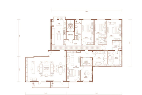 紫阙·天禄圣希天户型-4室3厅4卫1厨建筑面积418.00平米