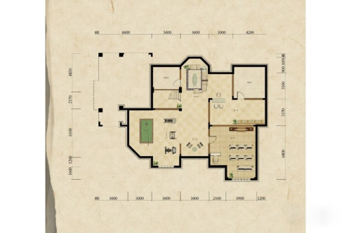 方迪山庄C2户型地下室-C2户型地下室-7室5厅3卫1厨建筑面积753.00平米