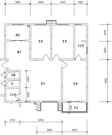 华浮宫桂园1号楼-平层-3室2厅1卫1厨建筑面积144.83平米