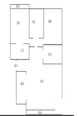 亚力山大城A座A户型-3室2厅2卫1厨建筑面积110.00平米