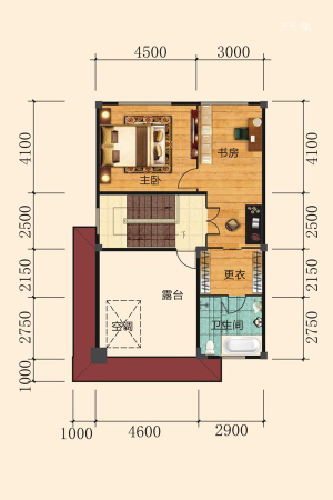 幸福美墅F别墅第四层户型-5室3厅5卫1厨建筑面积447.24平米