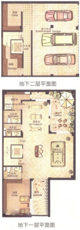 祥生御江湾别墅A户型地下室-A户型地下室-5室3厅4卫2厨建筑面积300.00平米