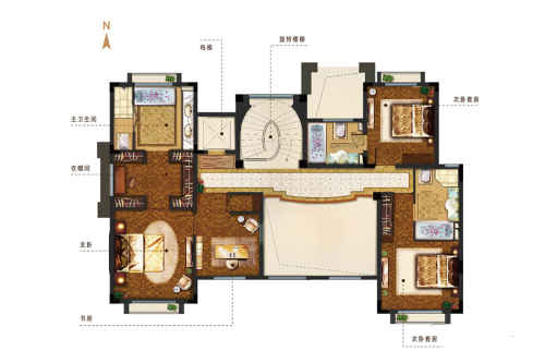 绿地海珀风华320平6室3厅5卫二层-320平6室3厅5卫二层-6室3厅5卫2厨建筑面积320.00平米