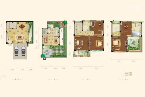 中海外·北岛别墅B1户型-4室3厅3卫1厨建筑面积228.00平米