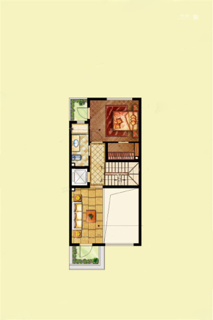 厦门华玺法式联排C户型二层-3室3厅4卫1厨建筑面积150.00平米