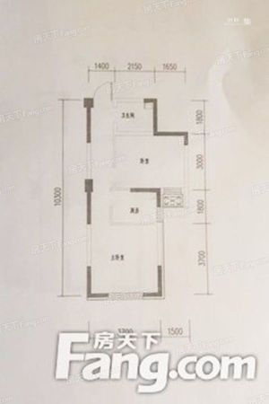 东安白金洋房53.96平米户型图-2室0厅1卫1厨建筑面积53.96平米