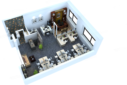 融利广场公寓60㎡办公空间-1室1厅1卫1厨建筑面积60.00平米