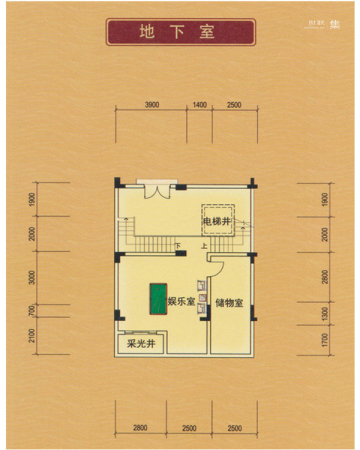山水豪廷D-2户型平面图地下室-2室0厅0卫0厨建筑面积200.00平米