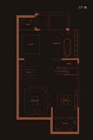华府天地愉园H1户型地下一层-4室3厅4卫1厨建筑面积191.00平米