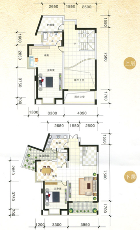 北海国际新城8#B户型-3室2厅2卫1厨建筑面积145.86平米
