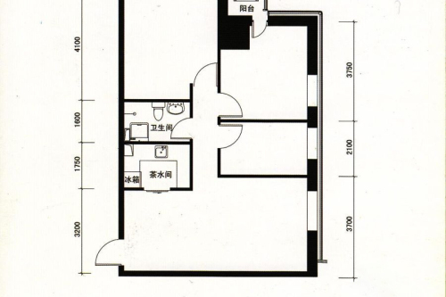 美联大厦B-8户型-3室1厅1卫1厨建筑面积104.93平米