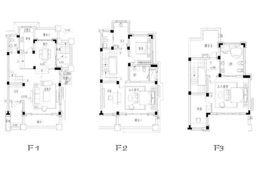 世纪天城二期18#标准层FS户型-3室2厅4卫1厨建筑面积437.53平米