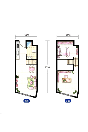 新大E+时代38平米户型图-1室1厅1卫1厨建筑面积38.00平米