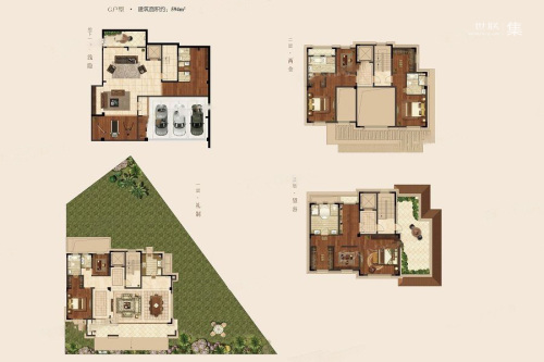 高科紫微堂项目594平G户型-6室4厅5卫1厨建筑面积594.00平米