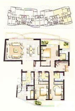 百汇园景园D户型-3室2厅2卫1厨建筑面积209.32平米