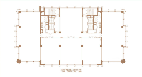 龙腾国际大厦B座7层标准户型-1室1厅1卫0厨建筑面积1110.00平米
