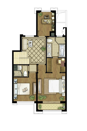 保利艾庐A1中间套-上层-3室3厅3卫1厨建筑面积151.00平米
