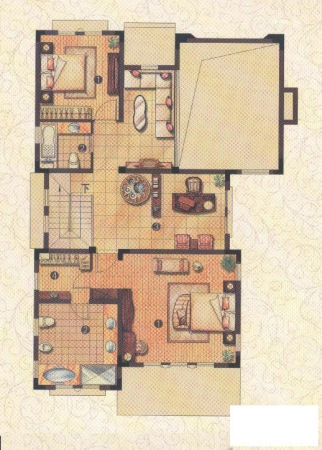 长泰西郊别墅D户型二层-5室3厅4卫1厨建筑面积410.00平米