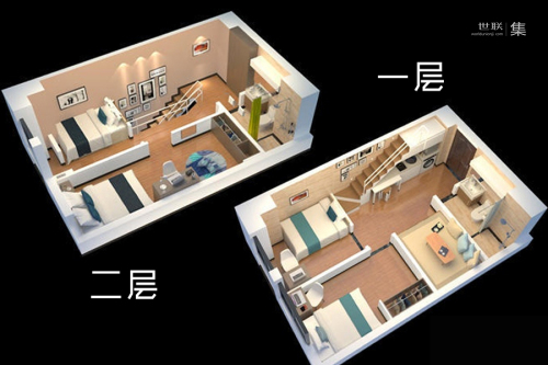 美伦企业公园smart公寓户型-4室2厅2卫1厨建筑面积34.00平米