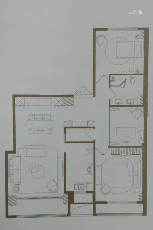 滨江一品苑131平-3室2厅1卫1厨建筑面积131.00平米