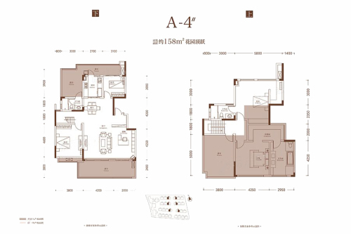蓝光公园华府花园顶跃A4-2户型-花园顶跃A4-2户型-4室2厅3卫1厨建筑面积158.00平米