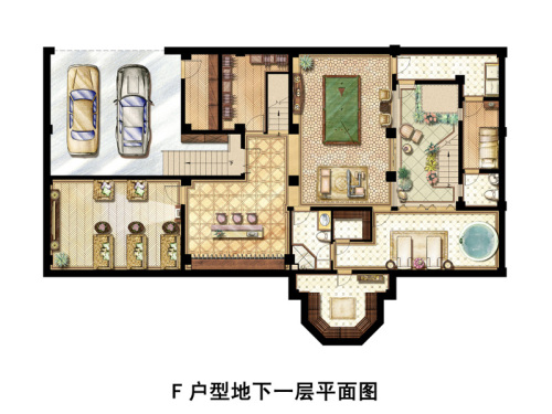 祥和王宫F户型地下一层-6室2厅6卫1厨建筑面积570.00平米