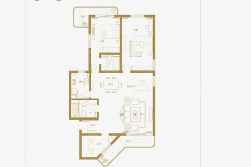 卢湾68148平户型-3室2厅2卫1厨建筑面积148.00平米