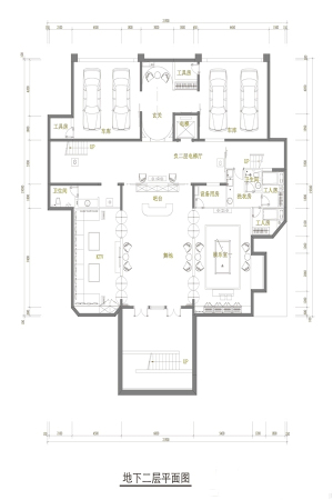 京基鹭府独栋E户型地下二层-4室6厅6卫1厨建筑面积960.00平米