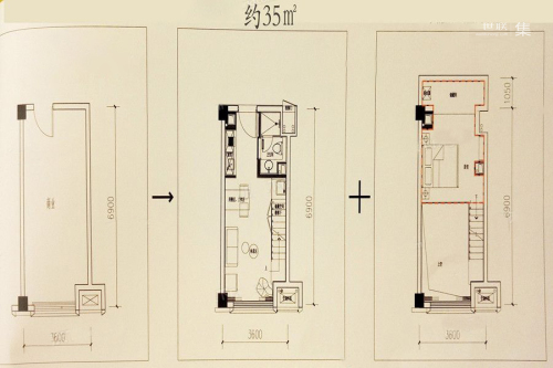 万科·智谷35平-1室2厅1卫1厨建筑面积35.00平米