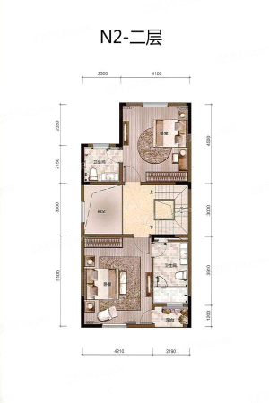远大·美域N2-二层-4室4厅5卫1厨建筑面积289.00平米