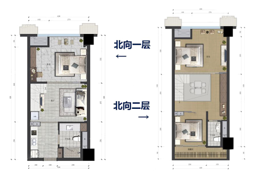 浙港国际AB北户型-3室2厅2卫1厨建筑面积55.00平米