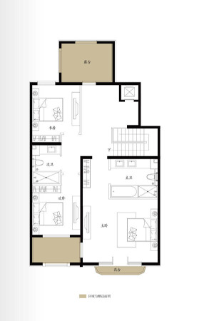 V7九间堂下叠A户型二层-4室2厅4卫1厨建筑面积270.00平米