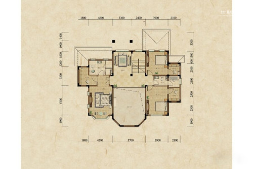 方迪山庄B1户型二层平面图-7室5厅3卫1厨建筑面积525.80平米