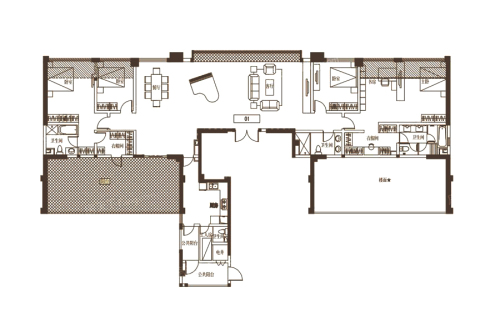 御龙山2栋286平户型-5室2厅4卫1厨建筑面积286.00平米