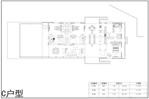 融创南京桃花源项目一期标准层C户型-3室2厅2卫1厨建筑面积350.00平米