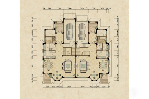 方迪山庄A1户型一层平面图-A1户型一层平面图-5室3厅2卫1厨建筑面积402.00平米