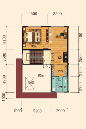 幸福美墅E别墅第四层户型-4室3厅5卫1厨建筑面积468.14平米