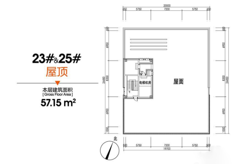 科瀛智创谷23#&25#屋顶户型-1室0厅0卫0厨建筑面积57.15平米