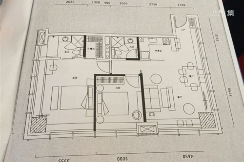 水湾1979云端两房两厅户型-2室1厅2卫1厨建筑面积110.00平米