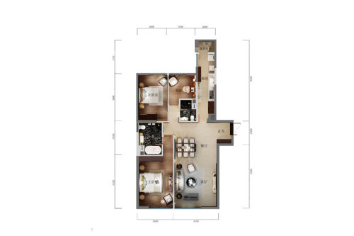 宝能GFCF户型-3室2厅2卫1厨建筑面积159.00平米
