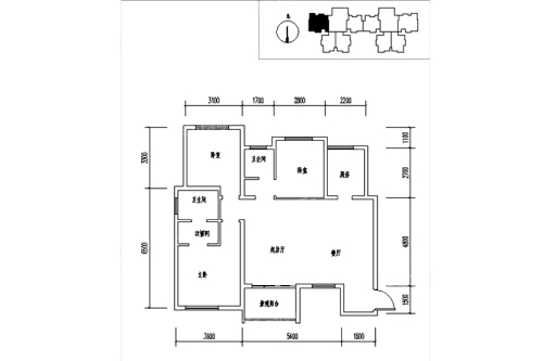 龙记玖玺31#C户型-3室2厅2卫1厨建筑面积121.00平米