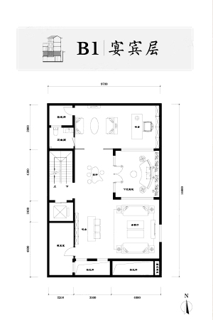 北科建泰禾·丽春湖院子独院D户型-负一层-5室3厅7卫1厨建筑面积460.00平米