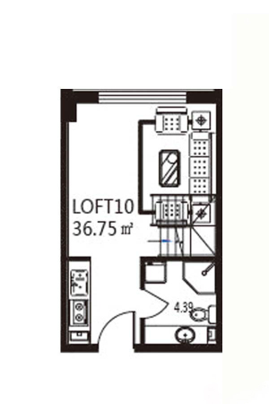 君康大厦LOFT10-1室0厅1卫1厨建筑面积36.75平米