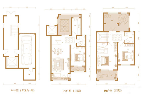 V7荷塘月色北入中间户上叠D1户型-3室2厅3卫1厨建筑面积146.00平米