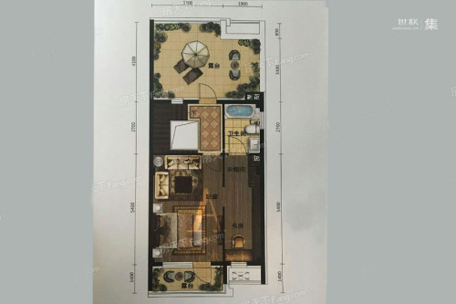 颐和城A-4室2厅3卫1厨建筑面积194.00平米