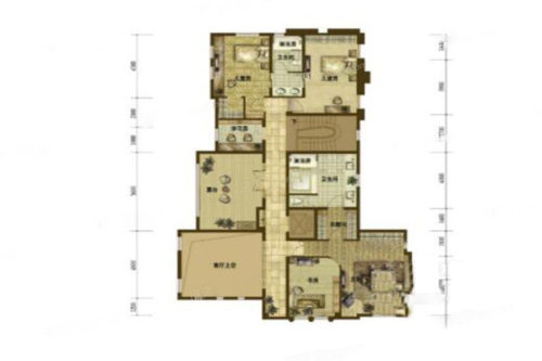 济南蓝石大溪地未标题-3-9室5厅6卫1厨建筑面积600.00平米