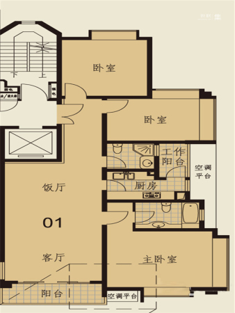 御沁园公寓二期145.90平-3室2厅1卫1厨建筑面积145.90平米